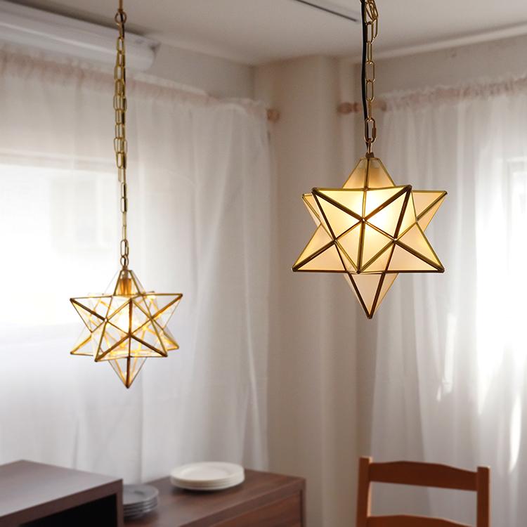 爆買 セール対象／ ペンダントライト 星型 ゴールド 1灯 E26 間接照明