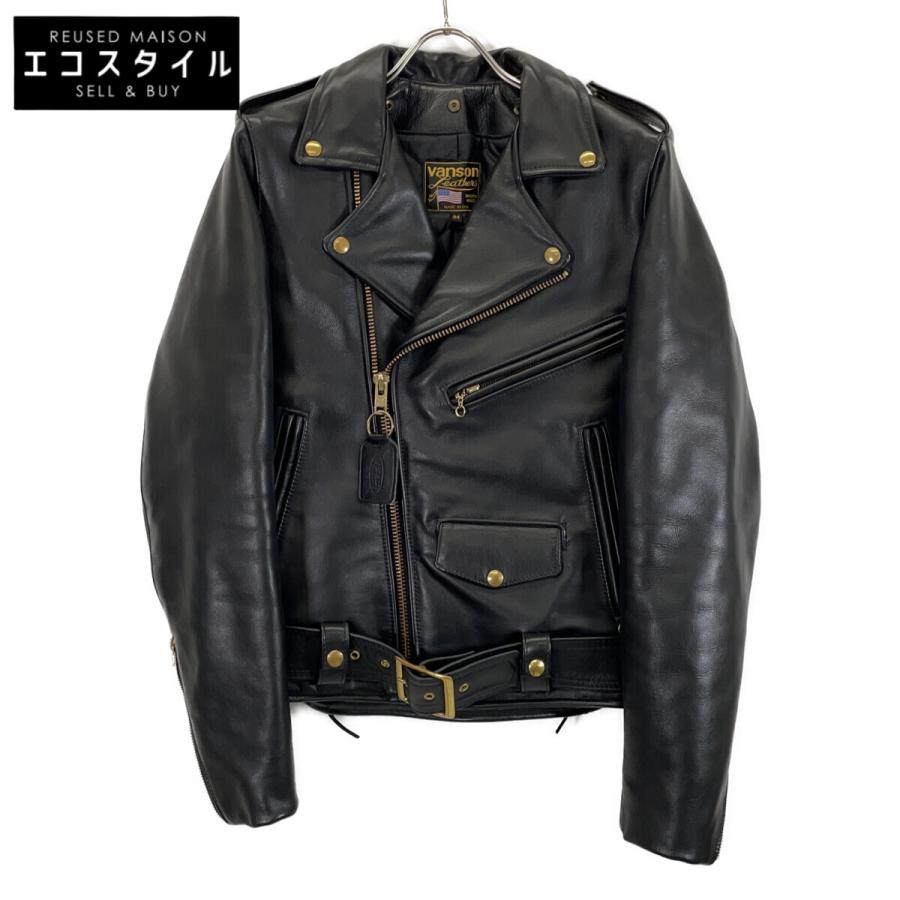 VANSON（バンソン） タイプE ブラック カウハイド ダブルライダース