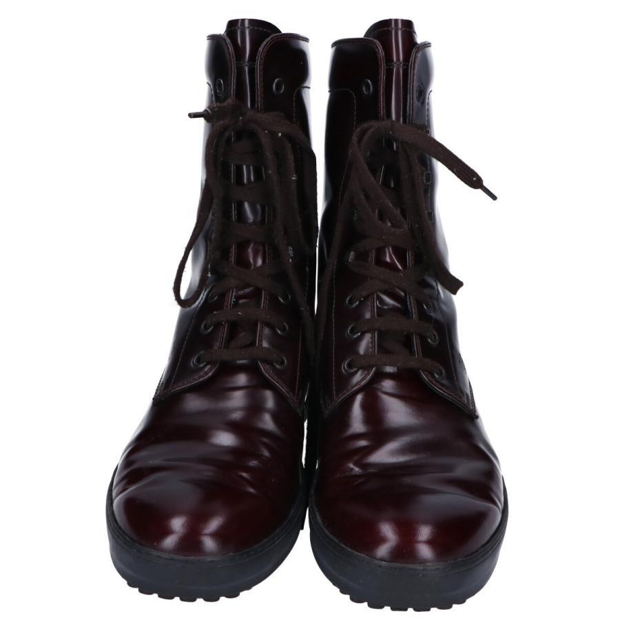 TOD'S トッズ レザーレースアップブーツ シューズ 7 ボルドー系 メンズ