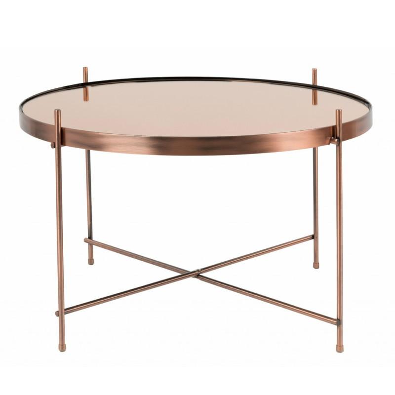 Zuiver テーブル ガラステーブル ローテーブル ガラス カッパー 丸