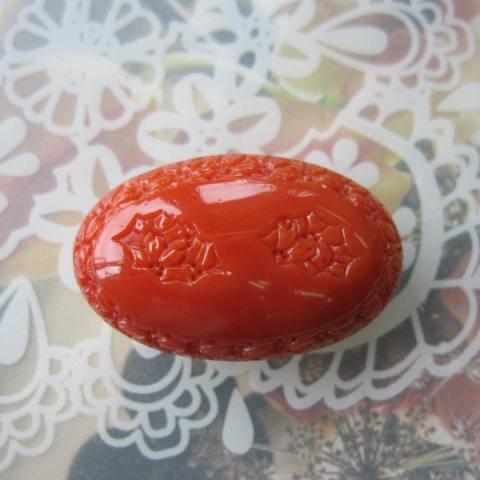 日本・高知産赤珊瑚の桜の彫り 帯留め兼ブローチ/K18 /帯/着物/和装