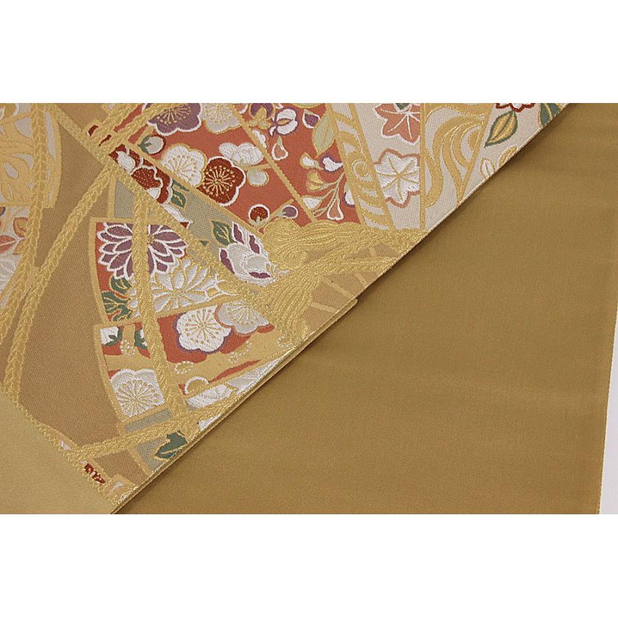 訳あり 西陣袋帯 正絹袋帯 別誂え 金×ピンク×紫（花） 未仕立商品 正装