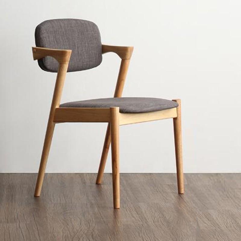 ダイニングチェア 2脚組 ハーフアーム 布張り北欧デザイン TNR