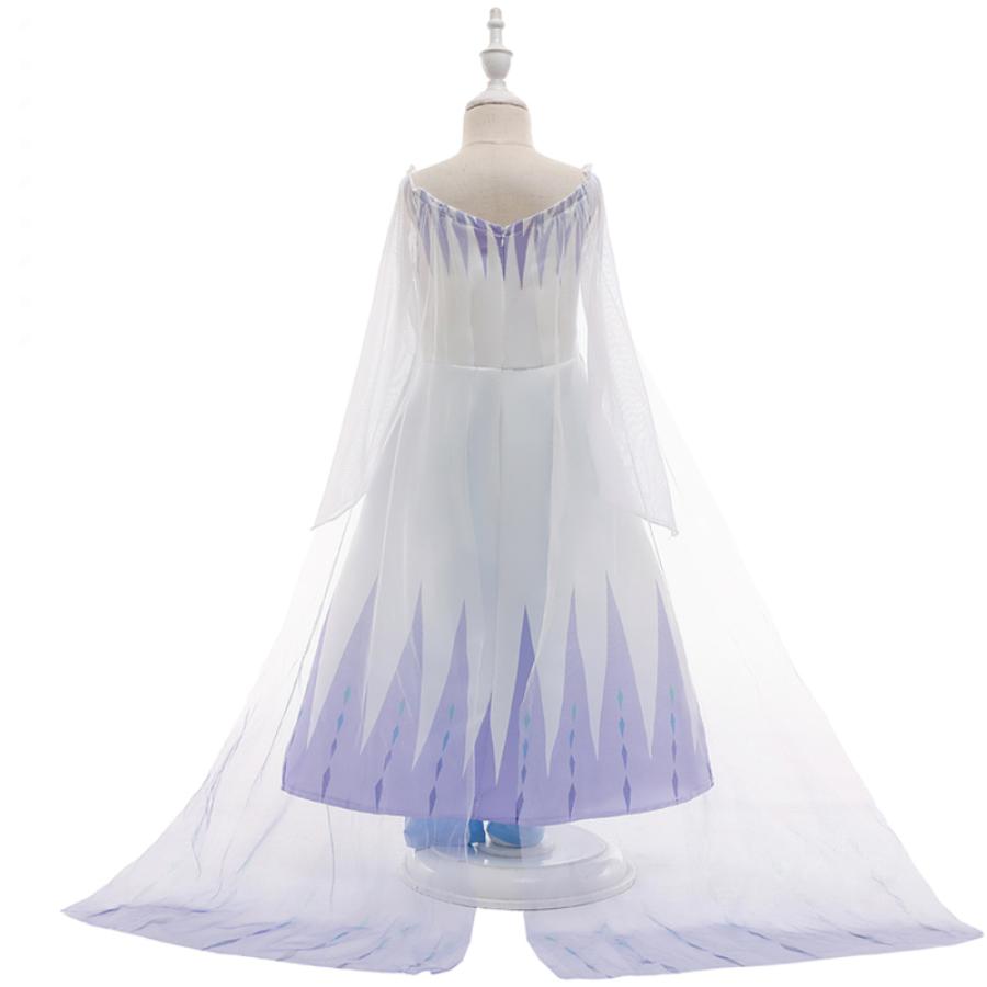 アナ雪2 エルサ風 ドレス 子供 コスプレ 衣装 仮装 白 ホワイト 新作