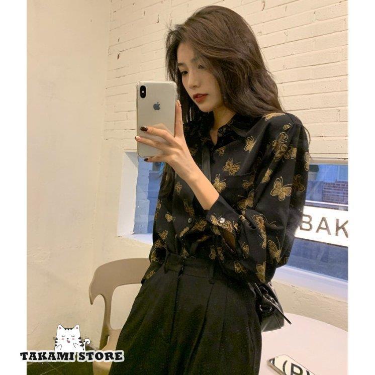 柄シャツ 襟付き シャツ ブラウス 長袖 トップス レディース 春 秋 20