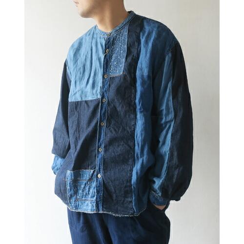 KAPITAL（キャピタル） シャツ メンズ 綿×リネン IDGパッチワーク