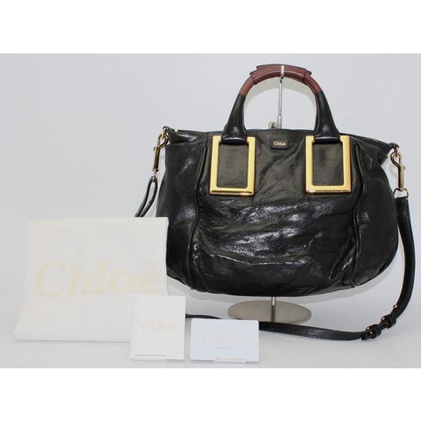 Chloe（クロエ） エテル・2WAYバッグ ブラック×ゴールド☆80074