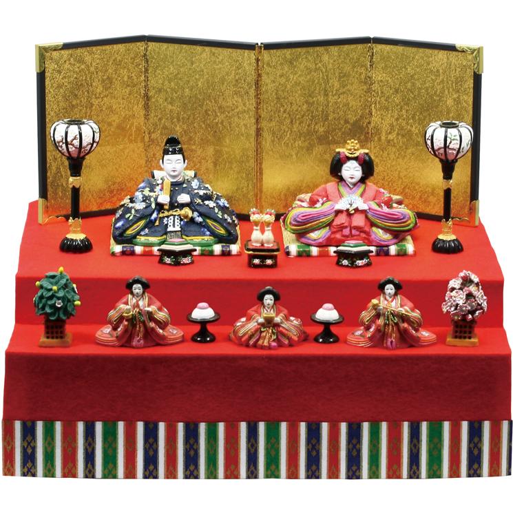 雛人形 コンパクト 桃春雛 新二段飾り ひな人形 収納 : 丹青堂ヤフー