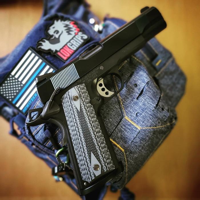 LOKGRIPS 1911フルサイズ用 G10製グリップ Double Diamond チェッカー