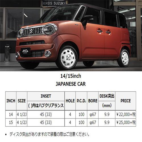 マルカサービス 299モッシュ マネキ 14インチ 4.5J P.C.D:100 4穴 イン