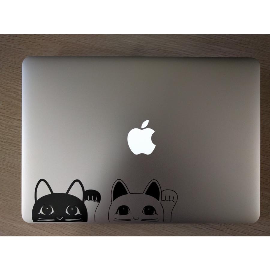 MacBook Air / Pro マックブック ステッカー シール 招き猫 猫 黒猫