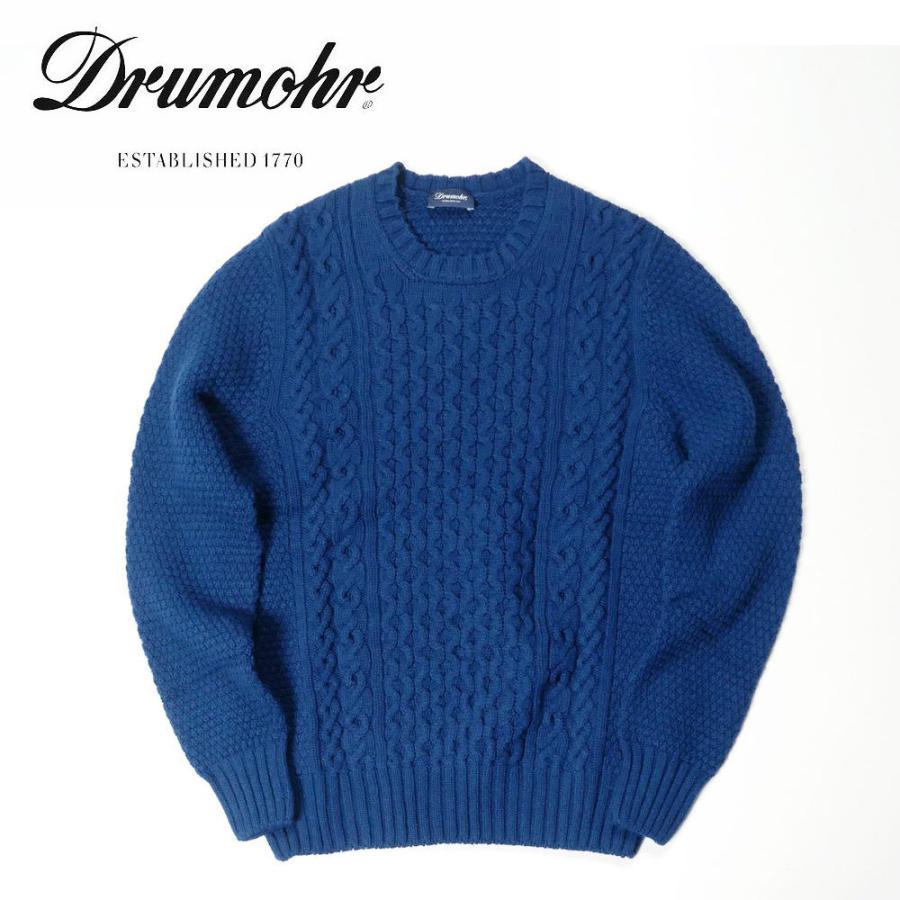 DRUMOHR（ドルモア） 長袖 クルーネックニットセーター アランニット