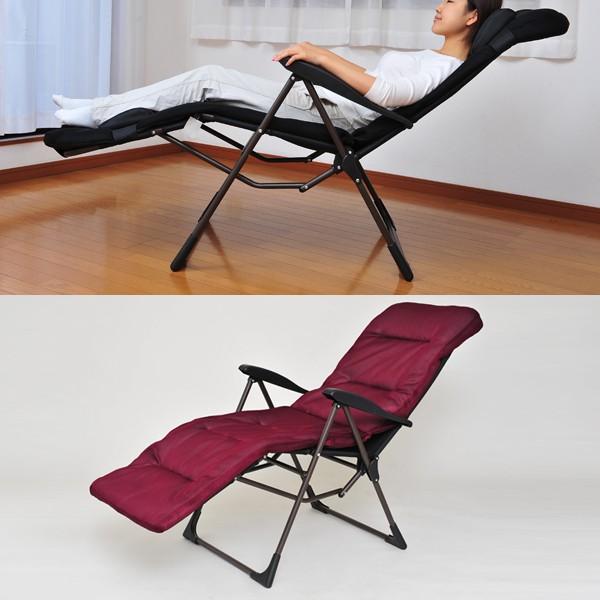 谷村実業 リクライニングチェア 折り畳み式 椅子 折畳みチェアー 赤