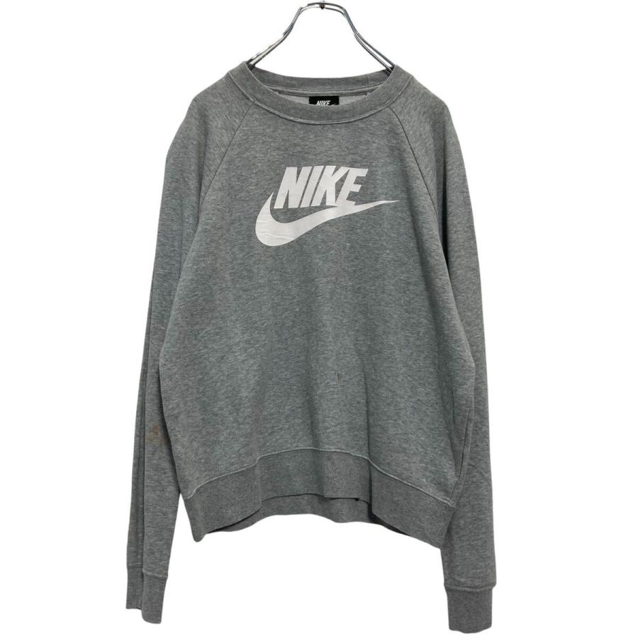 NIKE ロゴスウェット トレーナー M グレー ナイキ 裏パイル 古着卸
