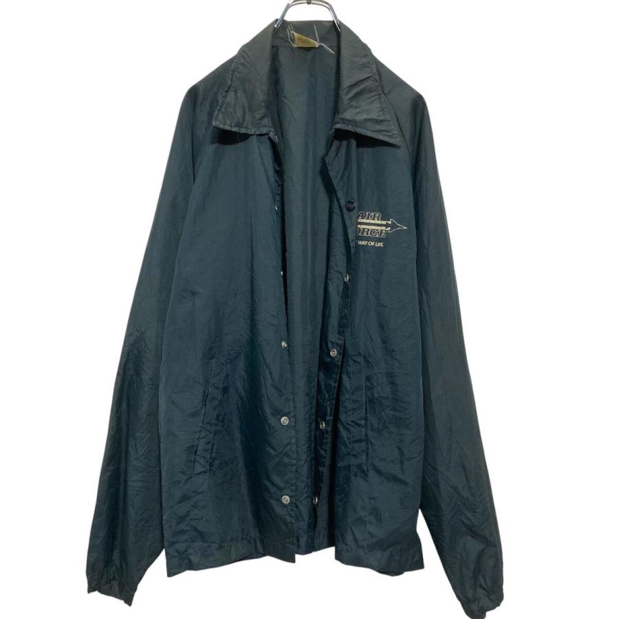 BROADWAY ナイロン コーチジャケット L ネイビー USA製 裏地無し 古着