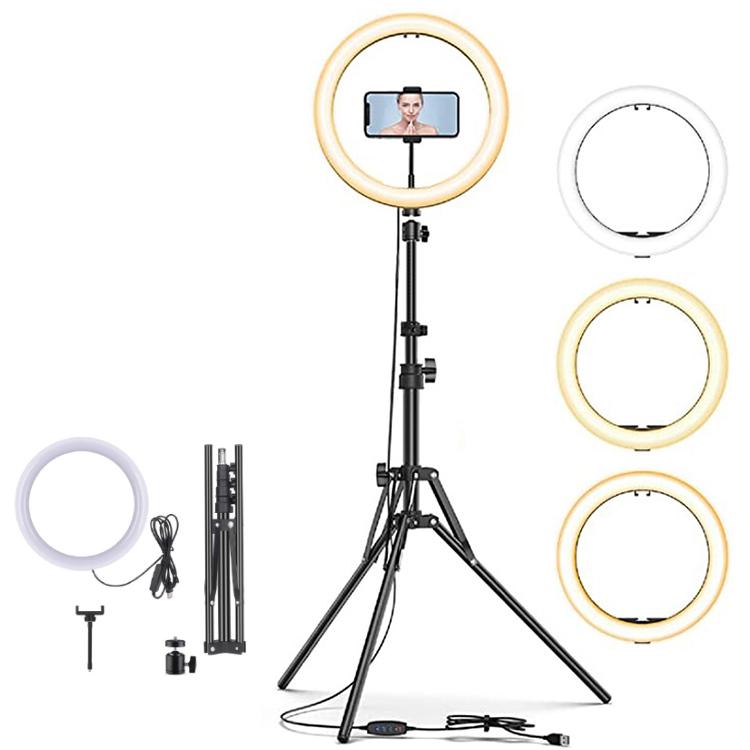 LEDリングライト 撮影用ライト スマホスタンド 三脚 170cm 自撮り 卓上