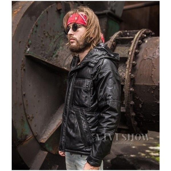 ラム革ダウンジャケット ラム革ジャケット ダウン レザージャケット