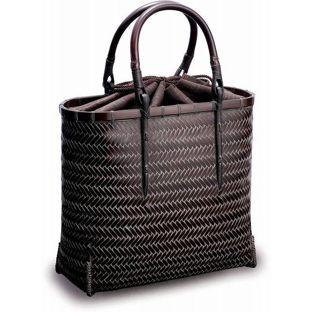 在庫要確認 網代バッグ 竹手 L W25.5cm 黒 茶 国産 日本製 別府産 かご