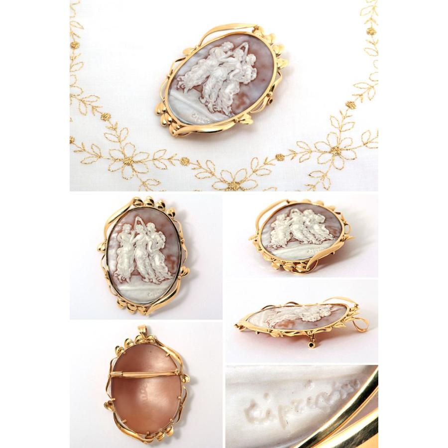 K18 シェルカメオ ブローチ ペンダント : 宝寿堂 Yahoo!店 - 通販