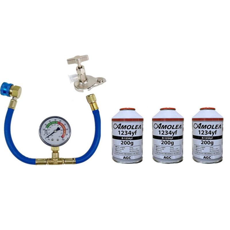 送料無料 新型カーエアコン 1234yfクーラー専用 冷気復活 メーター付