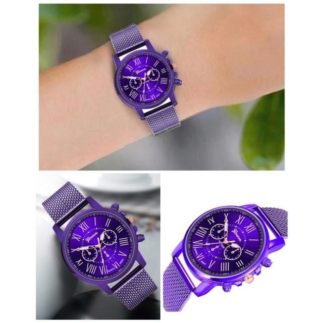 腕時計 時計 ギリシャ文字 ステンレス メッシュ ベルト アナログ