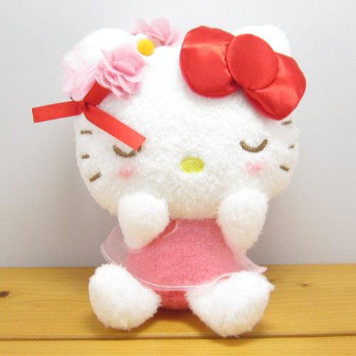 ハローキティ サンリオキャラクターズ フラワーリボン ぬいぐるみS