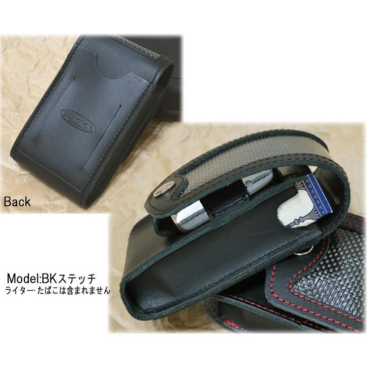 ZIPPO（ジッポー） カーボン＆レザー シガレットケース BKステッチ