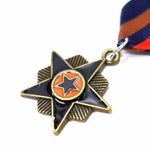 バッジ ミリタリー 勲章 赤 紺 茶色 スター ch14 勲章バッジ ワッペン