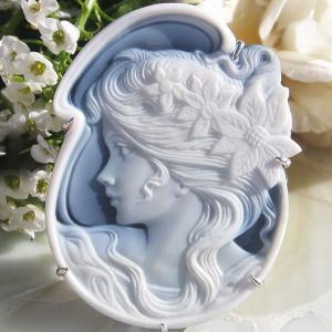 K18 シェルカメオ ブローチ 女性の横顔 中古 D4 : 京都リサイクル王国