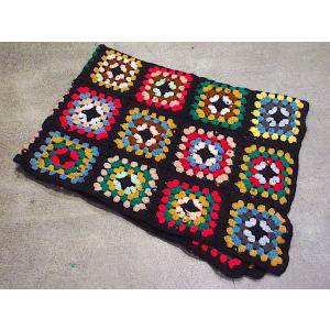 ビンテージ○かぎ針編みブランケットsize約175 cm ×約117cm○231117c7