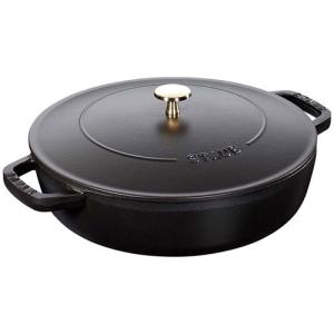 ストウブ staub ラウンド 両手フライパン 26cm ブラック 40511-725