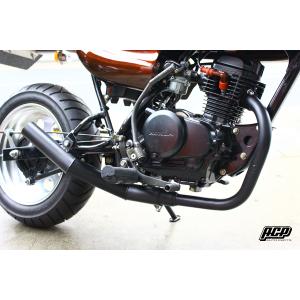 プリティ― HONDA エイプ50 APE ショート管 黒 マフラー PRETTY