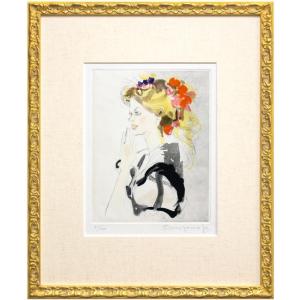 石垣定哉 「 花 」 水彩画 絵画 肉筆 手書き 静物 送料無料 : 内田画廊