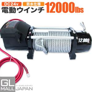 電動ウインチ DC12V リモコン付 き 12000LBS (最大牽引力5443kg