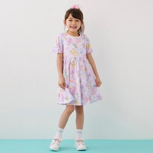 mezzo piano メゾピアノ 鼓笛隊柄 ドッキングワンピース アイボリー