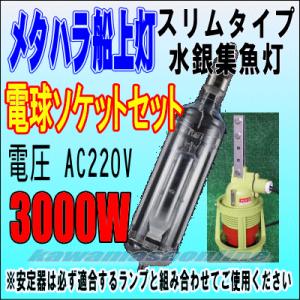 メタハラ船上灯 スリムタイプ水銀灯 2KW 電球ソケットセット（ラムダG3