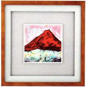 作家 彫金パネル 「雲海の赤富士」 画家池田満寿夫 : 日本ものこと百貨