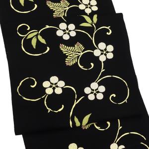 袋帯 正絹 西陣織 山下織物 唐織 黒地 豊年宝尽くし 未仕立て品 着物