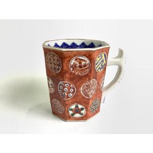 京焼・清水焼 色絵間取牡丹山水捻湯呑 加藤雲泉（雲泉窯） : 京焼