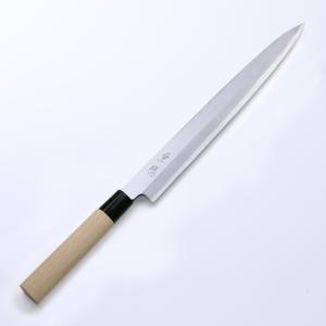 堺重勝 柳刃包丁 片刃 270mm 白二 鋼付き 一般家庭用 日本製