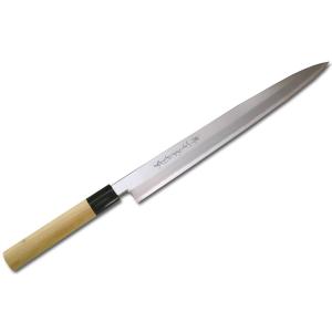 包丁 堺一文字光秀 青鋼 紋鍛錬 切付 柳刃包丁240mm サヤ付き【名入れ