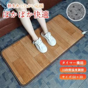 ホットカーペット 簡易床暖 防水 フローリング調 10段階温度 タイマー