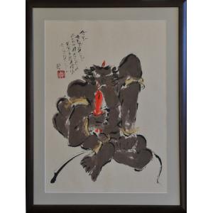 徳永貞一「咲かせにゃなるまい」日本画（墨彩画）【1点物】作品番号25