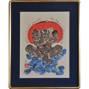 徳永貞一「咲かせにゃなるまい」日本画（墨彩画）【1点物】作品番号25