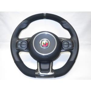 美品! ツーリズモ! アバルト 595 純正 革 ステアリング ハンドル