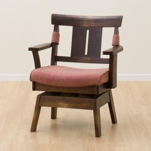 ニトリ（NITORI） ダイニングチェア(サザナミ2 DBR) 回転式 肘付き