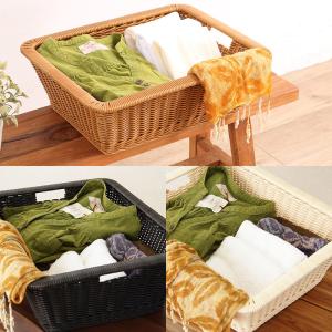 脱衣 カゴ 籐 ラタン 天然素材 旅館 銭湯 バスケット 長方形 53cm 業務