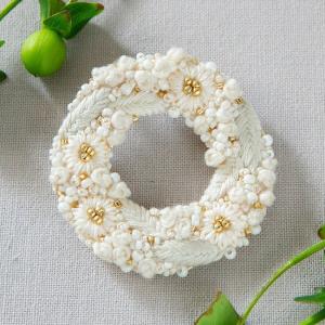 クラフトハートトーカイ k,omono floret wreath brooch kahki こもの