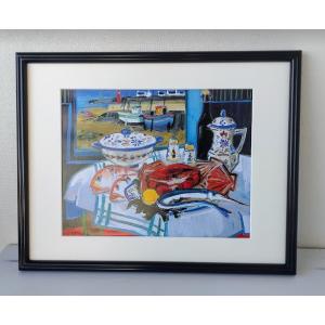 マリー・ローランサン「MarriceLaurencin」額装品 複製画 額縁外寸44.5