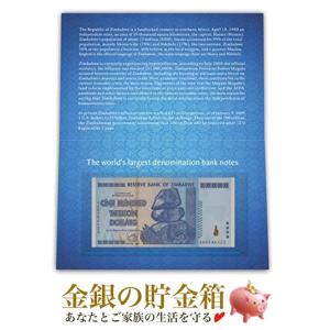 100兆 ジンバブエドル ハイパーインフレ紙幣 ジンバブエ 紙幣 : 金銀の